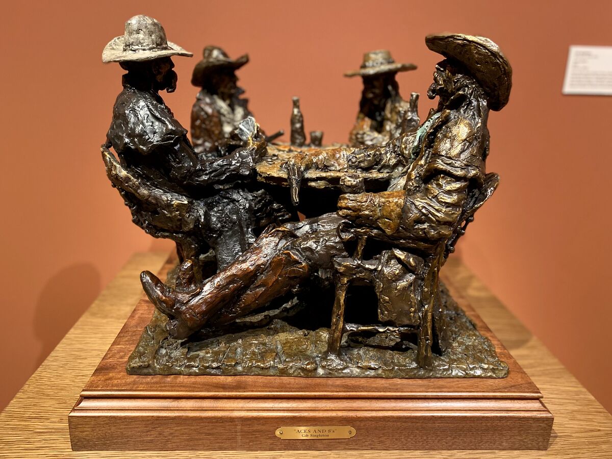This is a sculpture titled Aces and Eights (also k...