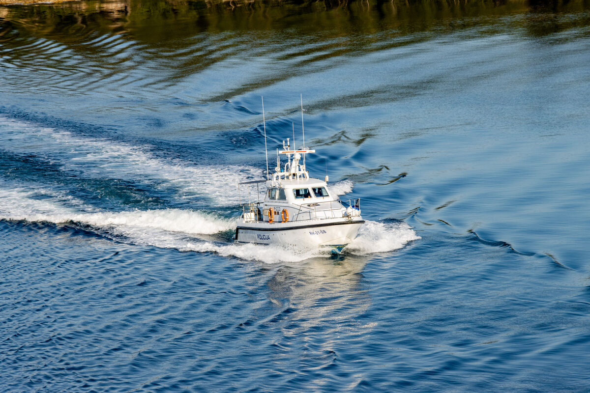 The pilot boat coming to transfer the pilot to our...