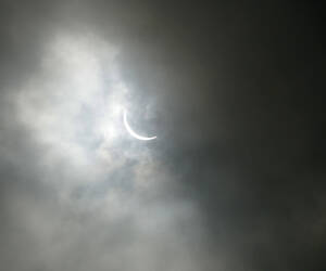 Looking up at the recent Solar Eclipse, as seen fr...