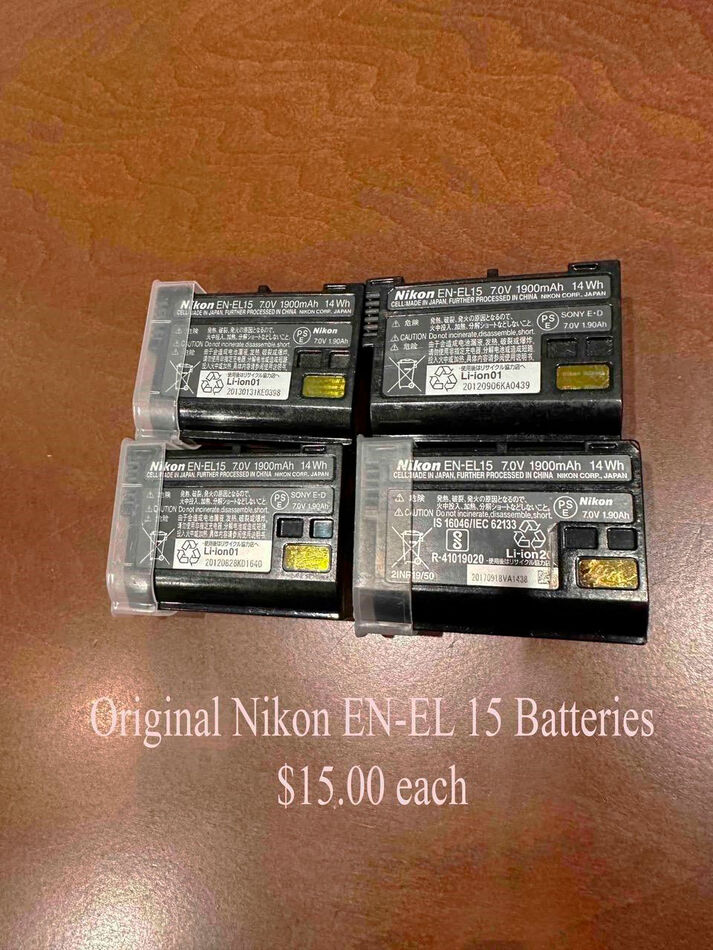 Nikon EN-EL 15 lithium batteries: These are also batteries previously ...