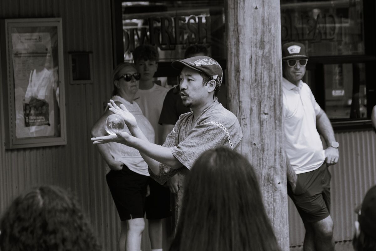 Captured: Street performer on Granville Island, Vancouver, British ...
