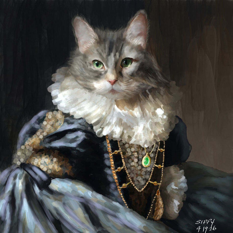 Digital Painting - Aristo-CAT: It was time to paint another cat for ...