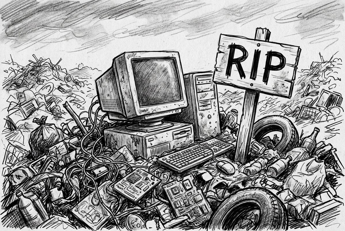 Computer With Claw Rip Death in family - sort of: The computer died after only 7 years. The ...