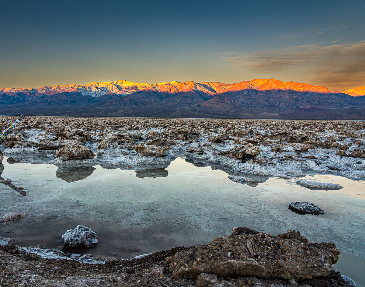 sun rise at the devils golf course: Death Valley California...